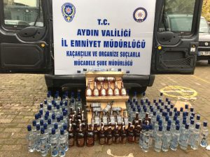 Aydın’da 149 şişe kaçak içki ele geçirildi