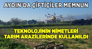 Aydın’da drone ile ilaçlama yapıldı
