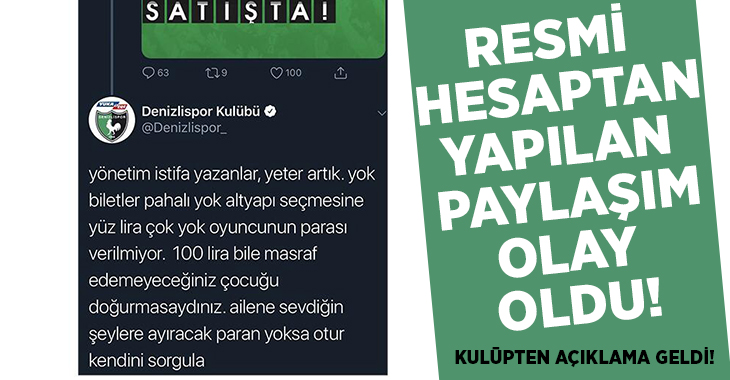 Denizlispor’un twitter resmi hesabından
