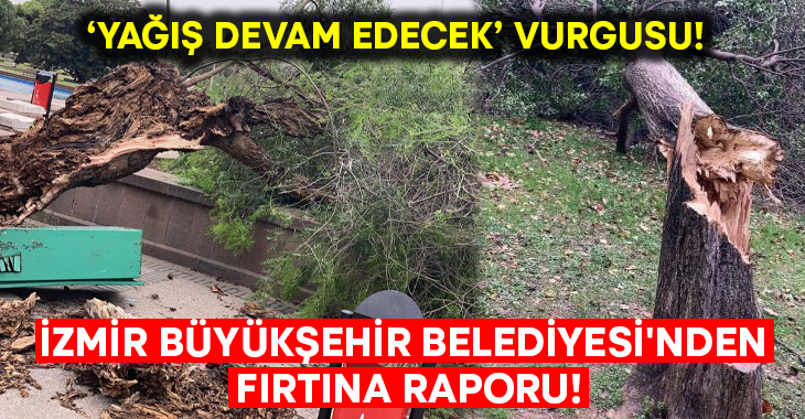 İzmir'de kuvvetli fırtına nedeniyle