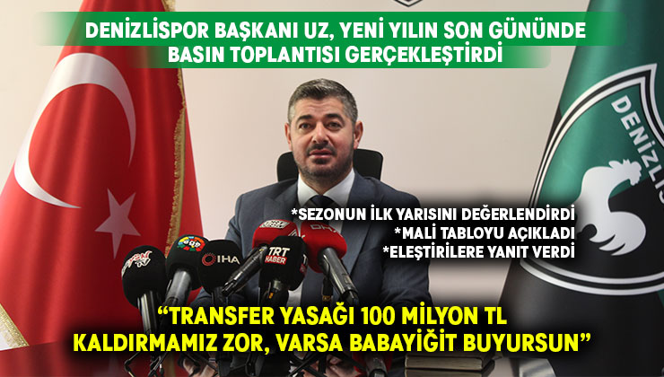 Denizlispor Başkanı Mehmet Uz,