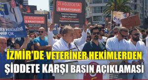 İzmir’de veteriner hekimlerden şiddete karşı basın açıklaması