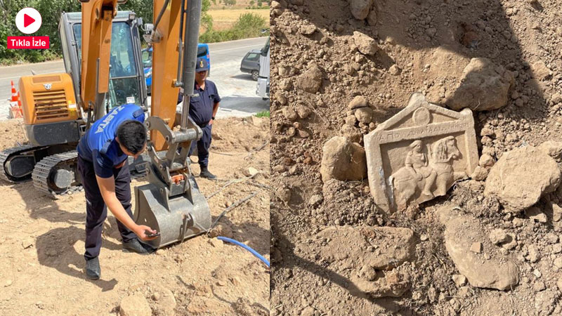 Denizli’nin Çal ilçesinde yürütülen çevre düzenlemesi çalışmaları sırasında antik döneme