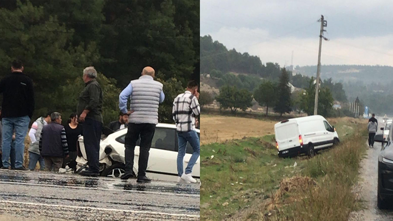 Denizli’nin Buldan ilçesinde kamyonet ile otomobilin karıştığı trafik kazasında beş