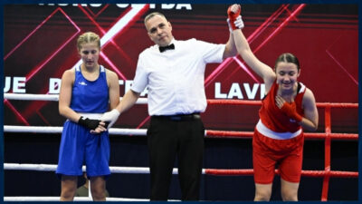 U15 Avrupa Boks Şampiyonası 52 kilogramda mücadele eden Merkezefendi Belediyesi’nin