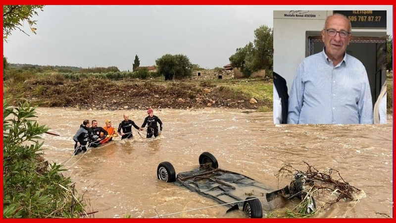 İzmir’in Foça ilçesinde sağanak yağışın ardından meydana gelen sel sularına