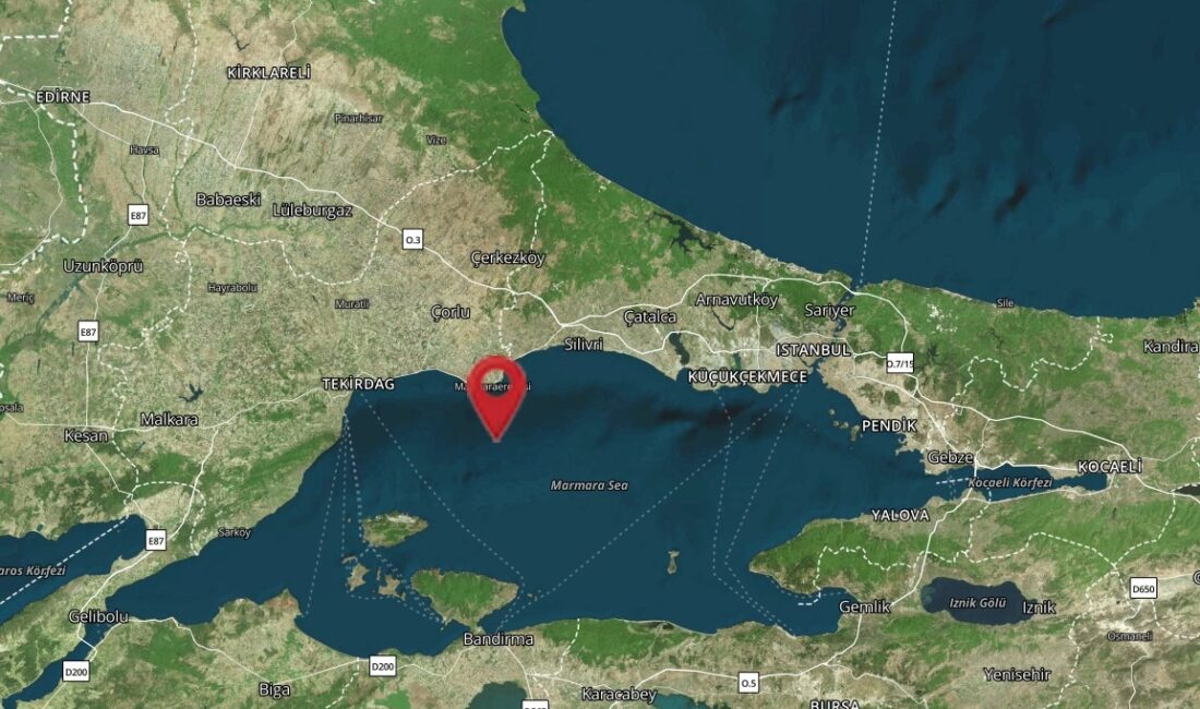 İstanbul – Marmara Denizi’nde, Marmara Ereğlisi açıklarında 5.0 büyüklüğünde bir