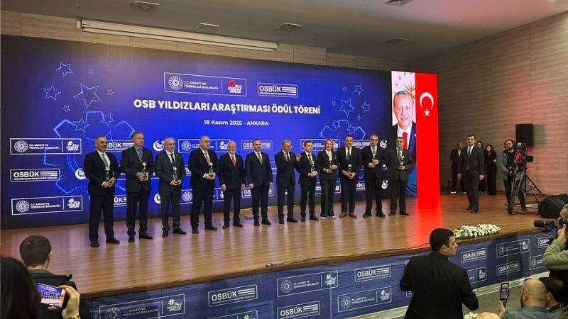 OSBÜK tarafından düzenlenen OSB’nin Yıldızları Ödül Töreni’nde Denizli Organize Sanayi