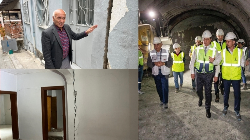İzmir Büyükşehir Belediyesi tarafından çalışmaları yapılan Buca Onat Tüneli inşaatı