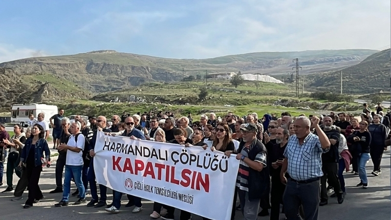 izmir’in Çiğli ilçesinde, Harmandalı Katı Atık Depolama Tesisi’nde depolama faaliyetlerinin