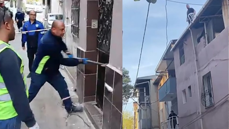 İzmir Büyükşehir Belediyesi ekipleri, Onat Tüneli çalışmaları nedeniyle hasar gördüğü