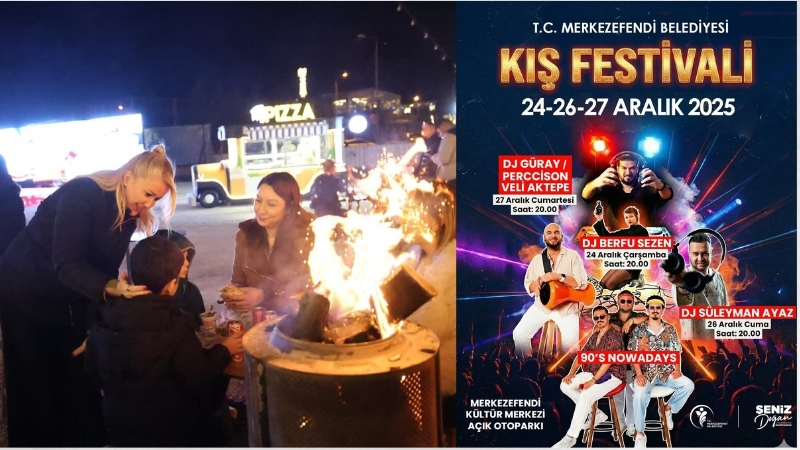 Merkezefendi Belediyesi tarafından düzenlenen Kış Festivali, soğuk kış günlerini müzik