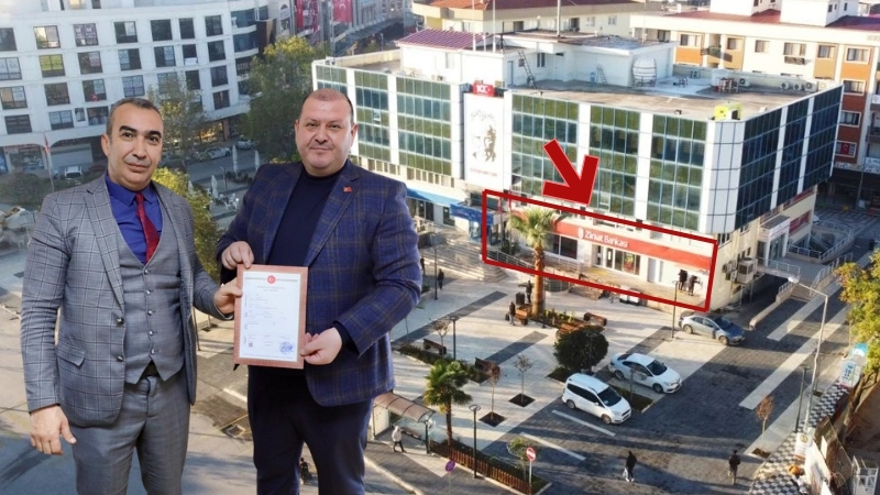 Menderes Belediyesi tarafından bünyesine kazandırılan Ziraat Bankası’na ait iş yerinin