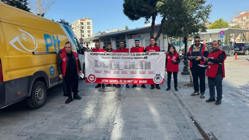 Karşıyaka Belediyesi iştiraki Kent A.Ş. bünyesinde çalışan 540 işçi, yaklaşık