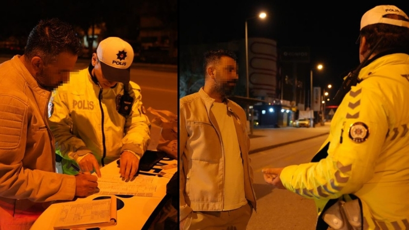 Denizli’de gece saatlerinde gerçekleştirilen trafik denetiminde dur ihtarına uymayarak kaçmaya