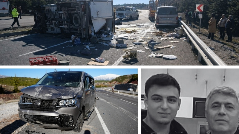 Denizli’nin Tavas ilçesinde kamyonetin karşı şeride geçerek minibüsle çarpışması sonucu