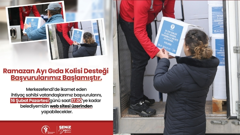 Merkezefendi Belediyesi tarafından dar gelirli hanelere verilen gıda kolisi desteği