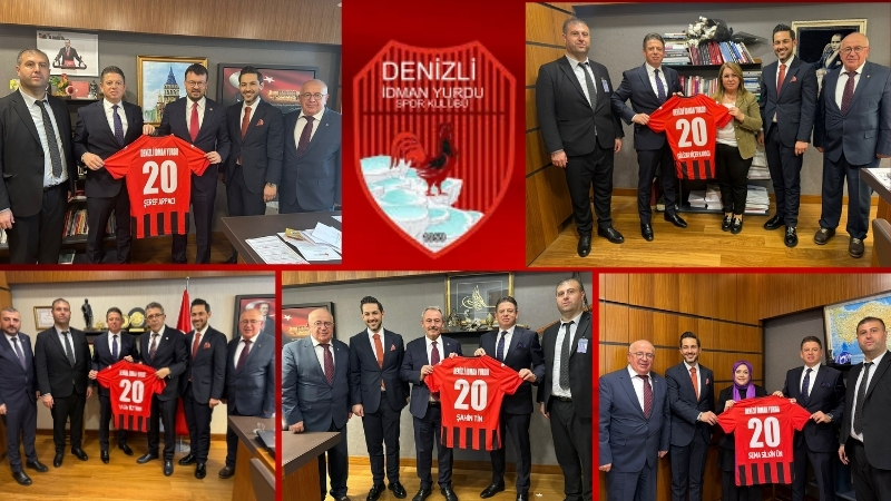 Denizli İdmanyurdu Spor Kulübü Başkanı Mustafa Gölcü ve kulüp yönetimi