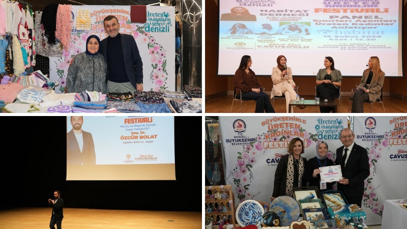 Denizli Büyükşehir Belediyesi tarafından düzenlenen “Büyükşehirle Üreten Kadınlar Festivali” atölye
