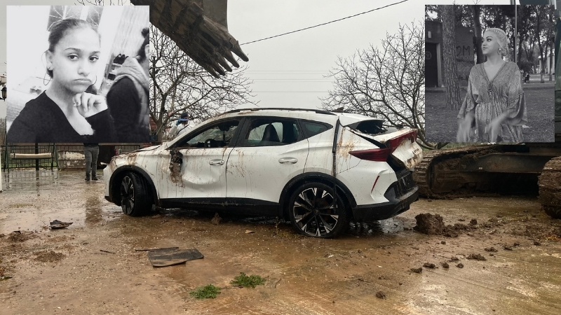 İzmir'in Menderes ilçesinde kontrolden çıkan otomobilin dere yatağına devrilmesi sonucu