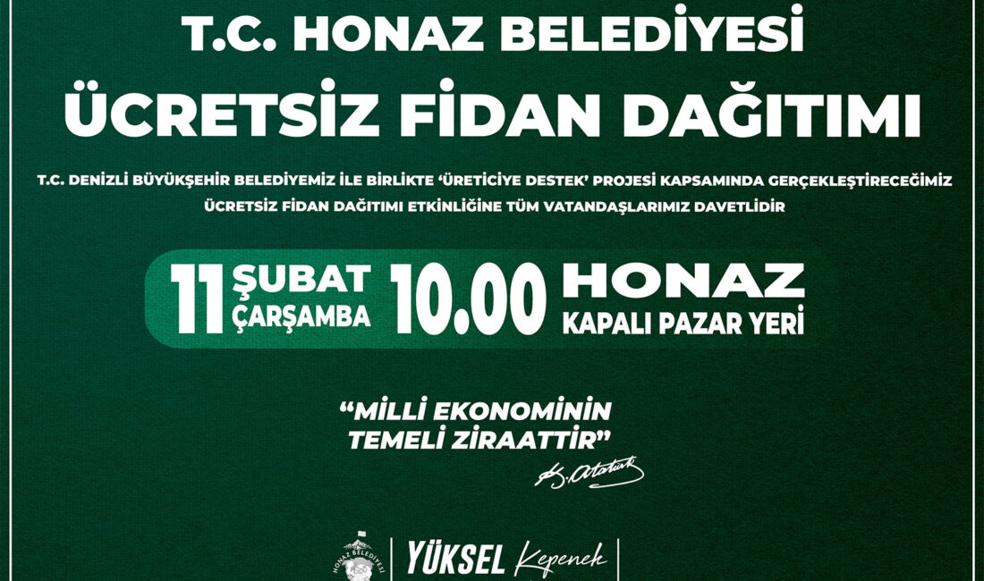 Honaz Belediyesi, tarımsal üretimi desteklemek ve çiftçilere katkı sağlamak amacıyla
