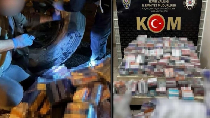 İzmir'in Kemalpaşa ilçesinde polis ekiplerince durdurulan bir kamyonette yapılan aramada,