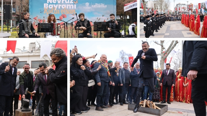 Denizli Büyükşehir Belediyesinin düzenlediği Nevruz Bayramı kutlamaları büyük bir coşkuya