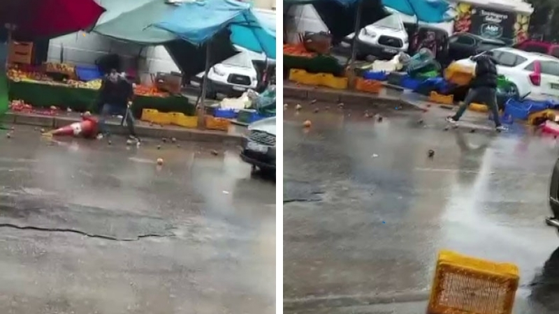 İzmir’in Bornova ilçesinde sinir krizi geçirdiği öne sürülen bir manav,