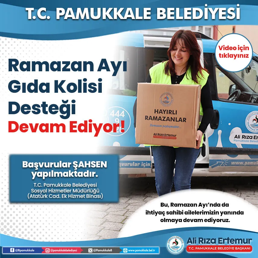 Pamukkale Belediyesi, Ramazan ayında ihtiyaç sahibi ailelere yönelik gıda kolisi