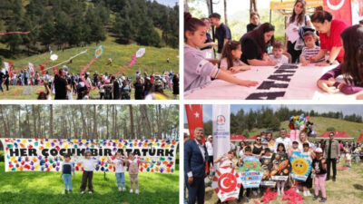 Pamukkale semalarında uçurtmalar yükseldi, Çamlık Kent Ormanı çocuk kahkahalarıyla şenlendi.