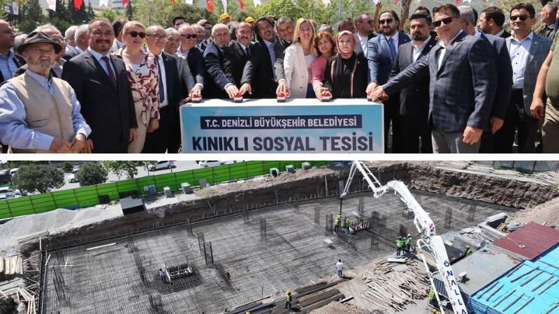 Denizli Büyükşehir Belediyesi Kınıklı Sosyal Tesisi’nin temeli düzenlenen törenle atıldı.