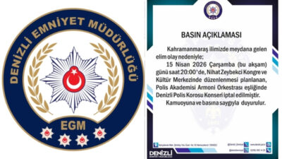 Denizli İl Emniyet Müdürlüğü, Kahramanmaraş'ta meydana gelen olay nedeniyle bu