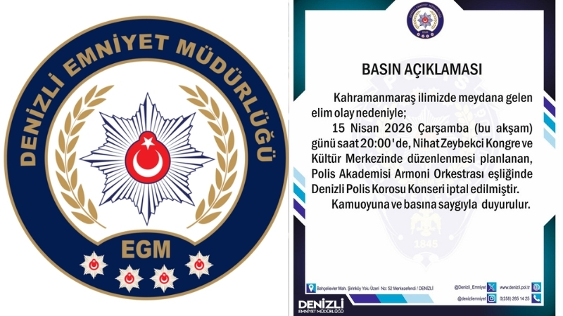 Denizli İl Emniyet Müdürlüğü, Kahramanmaraş'ta meydana gelen olay nedeniyle bu