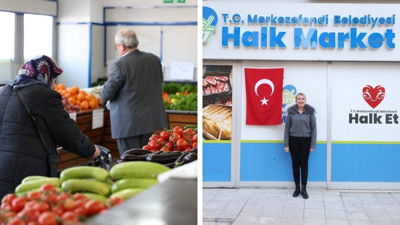 Merkezefendi Belediyesi’nin hayata geçirdiği Halk Market projesinin üçüncü şubesi hizmete