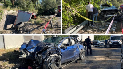 İzmir'in Bornova ilçesinde freni patlayan tırın karşı şeride geçerek aralarında