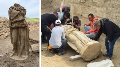 Denizli’deki Laodikeia Antik Kenti’nde yürütülen kazılarda, yaklaşık 2 metre uzunluğunda