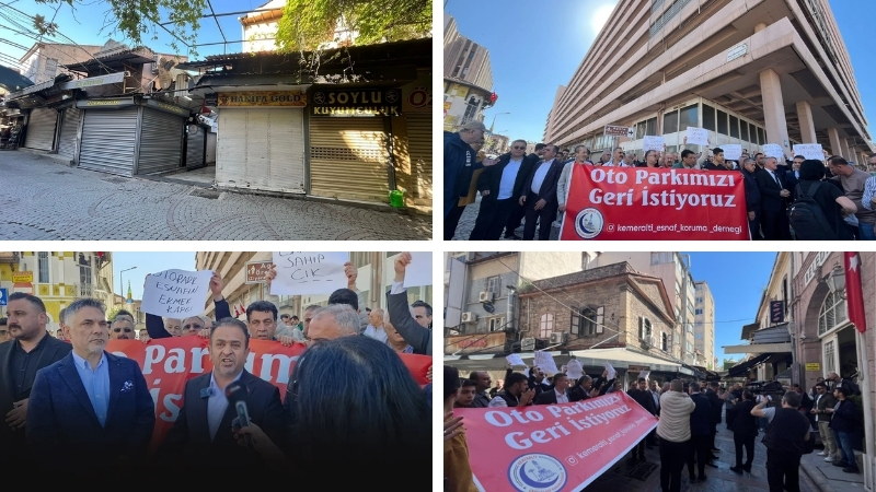 İzmir’in kalbi Kemeraltı Çarşısı’nda esnaf, otopark krizi nedeniyle kepenk kapatarak