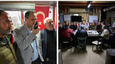 Bornova Belediye Başkanı Ömer Eşki, sabah saatlerinde EVKA-4 minibüs durağını