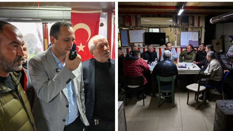 Bornova Belediye Başkanı Ömer Eşki, sabah saatlerinde EVKA-4 minibüs durağını