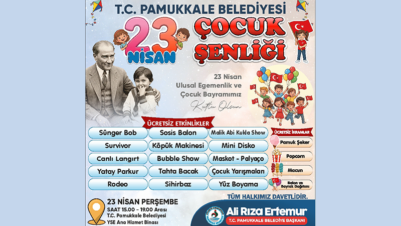 23 Nisan Ulusal Egemenlik ve Çocuk Bayramı kapsamında Pamukkale Belediyesi