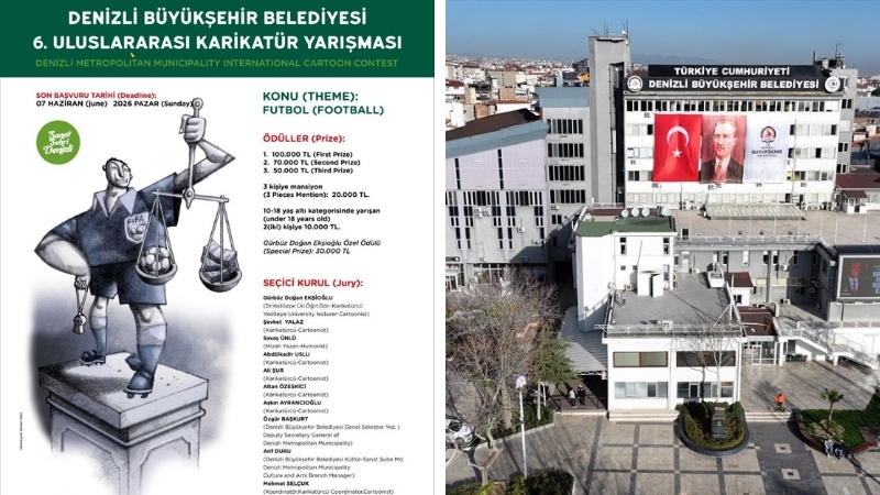 Denizli Büyükşehir Belediyesi’nin bu yıl altıncısını düzenlediği Uluslararası Karikatür Yarışması’na