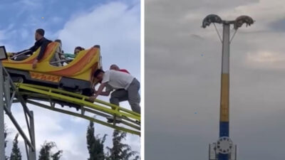 İzmir’in Buca ilçesinde bayram tatilinde lunaparka giden vatandaşlar korku dolu