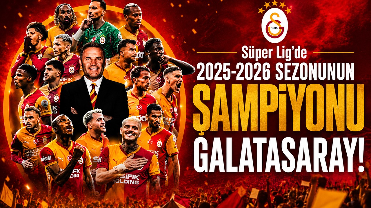 Galatasaray, Trendyol Süper Lig’de 2025-2026 sezonunun şampiyonu oldu. Sarı-kırmızılı ekip,