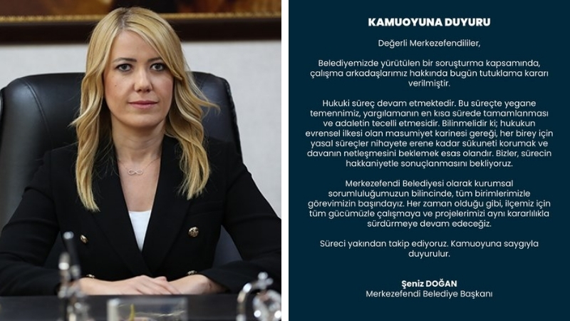 Merkezefendi Belediyesi’nde yürütülen rüşvet ve ihaleye fesat karıştırma soruşturması kapsamında