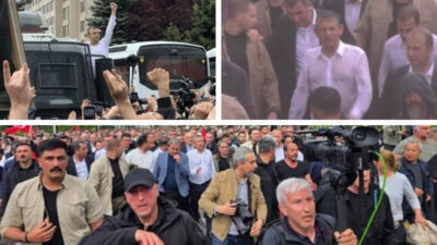 CHP Genel Merkezi’ne yönelik polis müdahalesinin ardından binadan ayrılan CHP