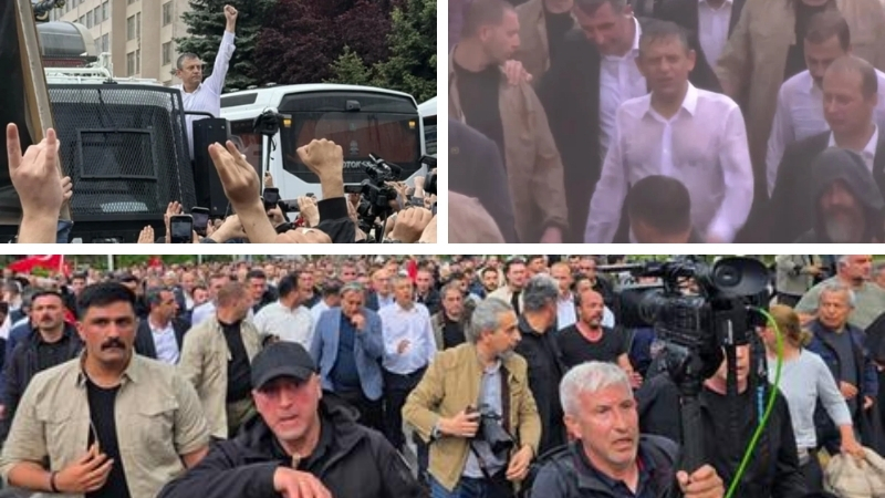 CHP Genel Merkezi’ne yönelik polis müdahalesinin ardından binadan ayrılan CHP