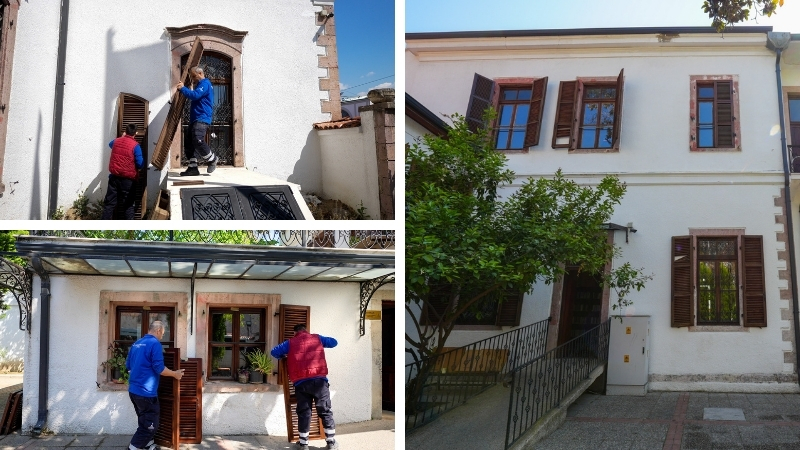 İzmir Büyükşehir Belediyesi, kentin tarihi yapılarından Kent Kütüphanesi’nde bakım ve