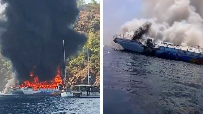 Muğla'nın Fethiye ilçesi açıklarında, içinde 115 kişinin bulunduğu bir gezi