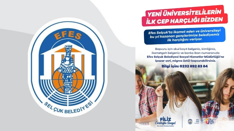 Efes Selçuk Belediyesi, Yükseköğretim Kurumları Sınavı’nı (YKS) kazanarak bu yıl