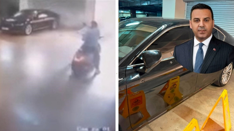 İzmir’in Çiğli ilçesinde, Belediye Başkanı Onur Emrah Yıldız’ın park halindeki